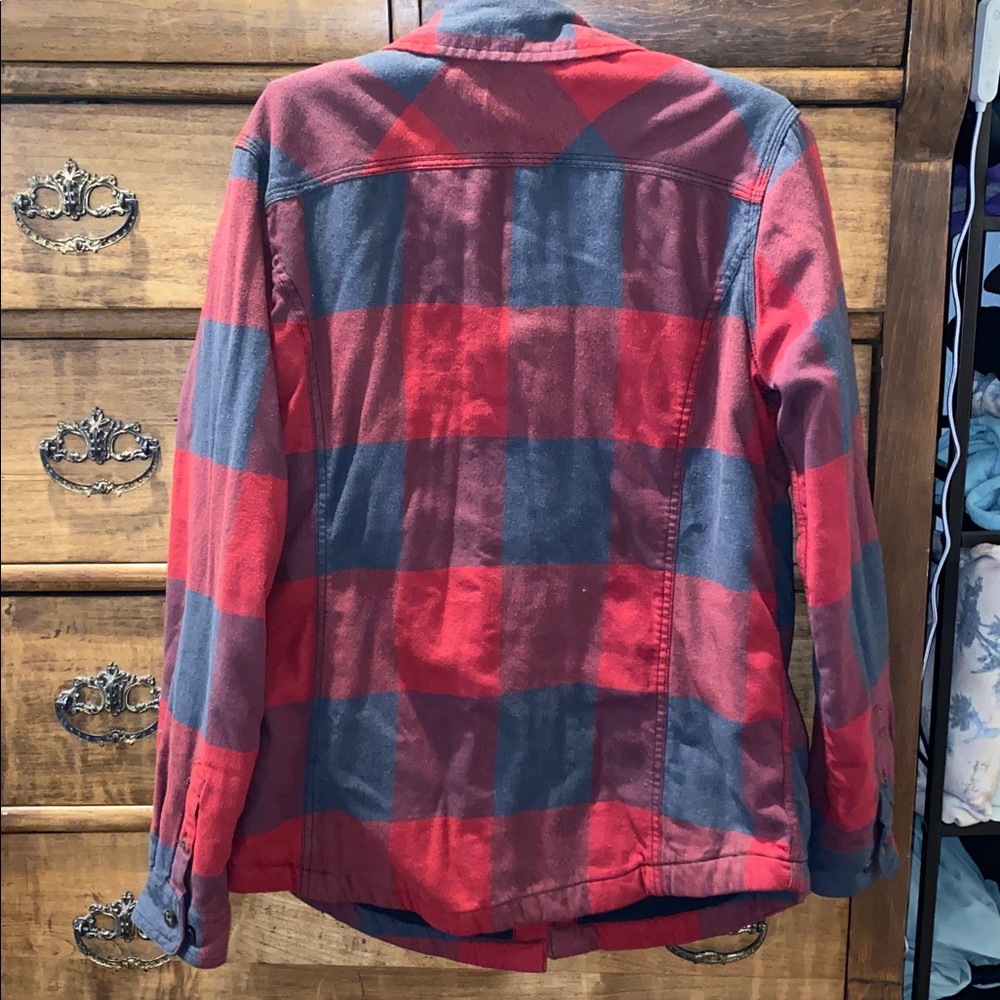 Carhartt Red Plaid Fleece-Lined Shacket Size Small - Picture 2 of 3